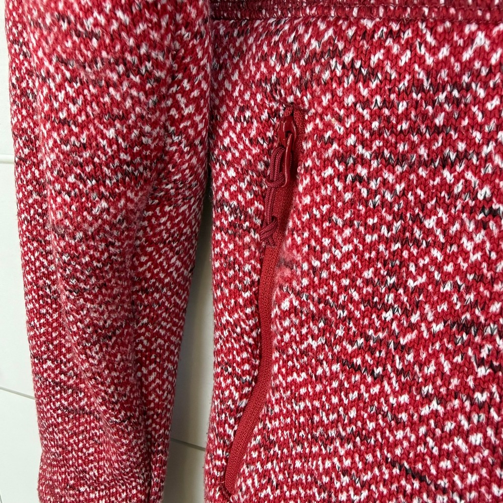 Rab Amy Hoody Red White Marl Full Zip‎ Fleece Sweater Jacket WOMEN M - Picture 3 of 11